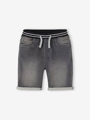 Bermuda Shorts in Denim-Effect Fleece for Boys, Easy to Put On