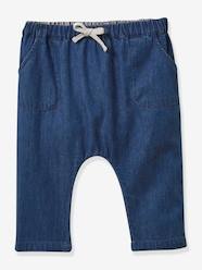 Harem-Style Trousers in Lightweight Denim for Babies, by CYRILLUS