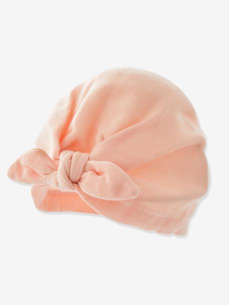 Plain Scarf Hat with Bow, for Baby Girls rose+rosy 