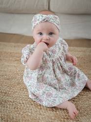 Baby-Dresses & Skirts-Cotton Gauze Dress & Headband for Babies, Mother's Day Capsule Collection