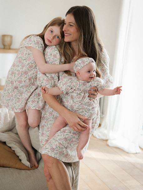 Printed Dress for Girls, Mother's Day Capsule Collection vanilla 