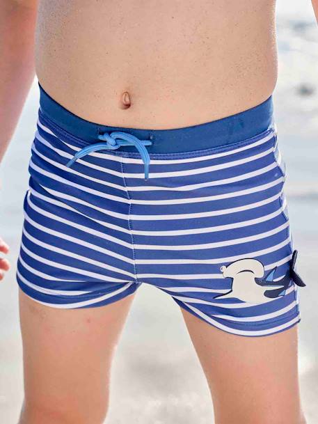Swim Shorts with Shark for Boys striped blue 