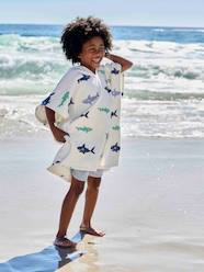 Bedding & Decor-Bathing-Bath Poncho with Recycled Cotton for Children, Sharks