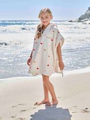 Bedding & Decor-Hearts Bath Poncho with Recycled Cotton for Children