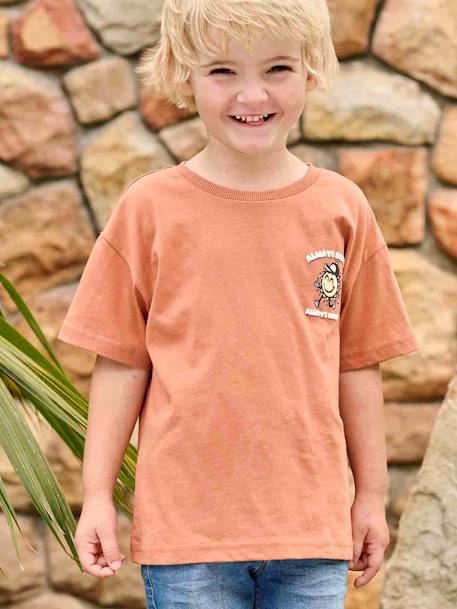 T-Shirt with Large Motif on the Back, for Boys apricot 