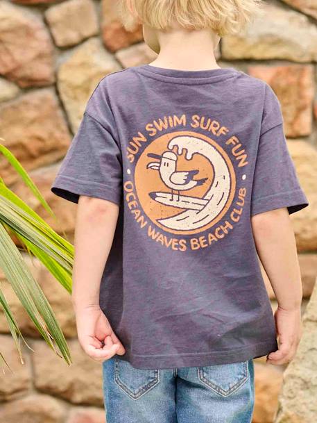 T-Shirt with Fun Surf Motif for Boys night blue 