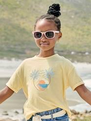Girls-T-Shirt in Creased Jersey Knit Fabric, for Girls
