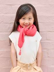 Girls-Plain Scarf with Tassels for Girls