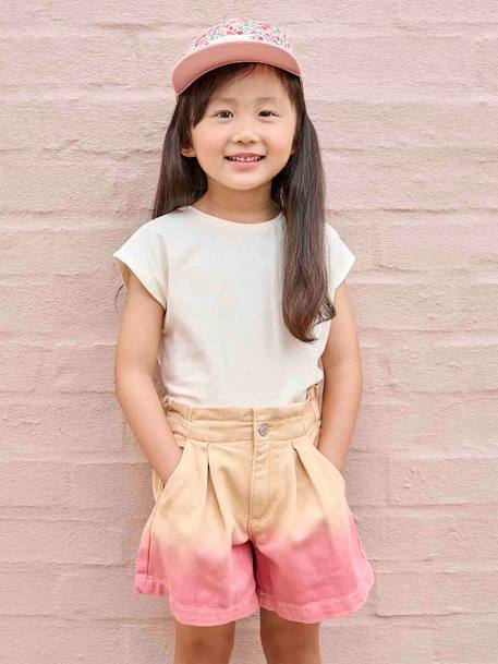 Shorts in Dip-Dye Fabric, for Girls peach 