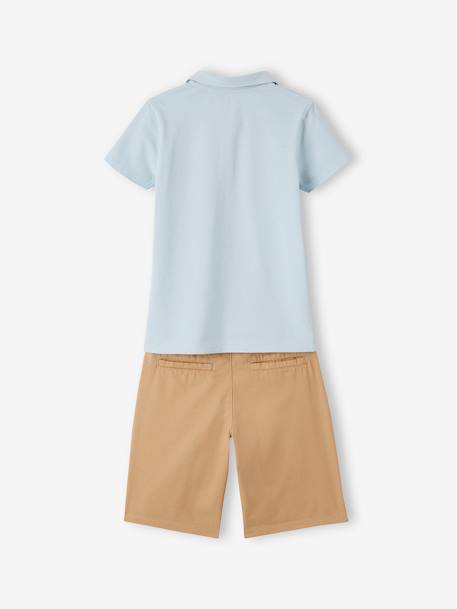 Polo Shirt & Shorts Combo for Boys sky blue 