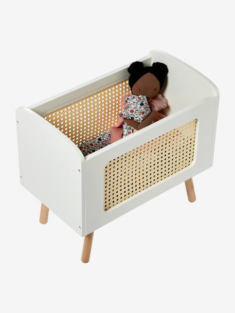 Doll Bed in FSC®100% Wood & Wicker, ADÈLE Multi+white 