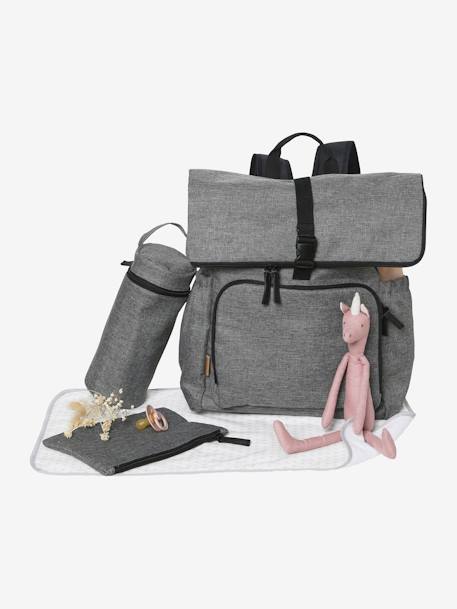 Changing Backpack in Recycled Polyester, Walk & Roll Grey 