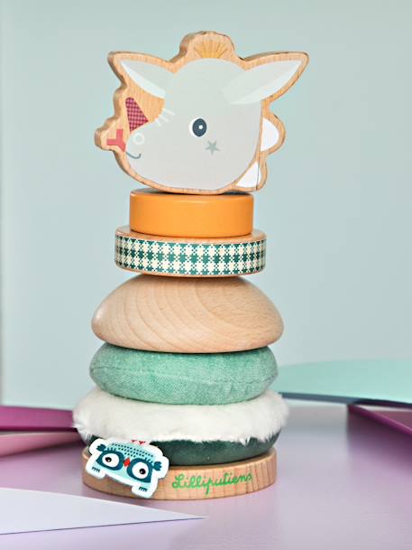 LILLIPUTIENS stacking pyramid green+rose 