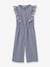 Ruffled, Embroidered Jumpsuit for Girls by CYRILLUS blue 