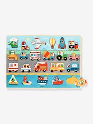 Toys-Educational Games-Vroom Puzzle in Wood - DJECO