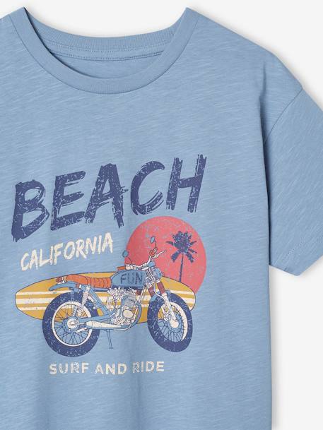 T-Shirt with 'Surf and Ride' Motif for Boys sky blue 