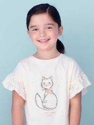 Girls-Tops-Romantic T-Shirt in Organic Cotton for Girls