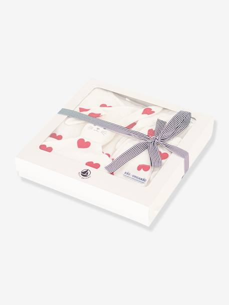 3-Piece Heart Ensemble with Bunny Comforter Gift Set for Newborns by PETIT BATEAU white 