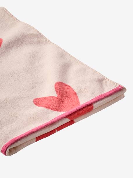 Beach / Bath Towel with Recycled Cotton printed pink+striped blue 