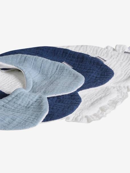 Pack of 3 Bibs with Fancy Collar sky blue 