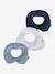 Pack of 3 Bibs with Fancy Collar sky blue 