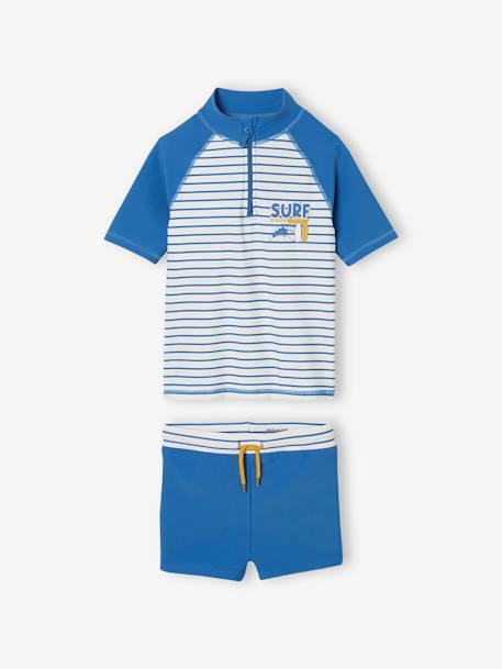 UV Protection Swim T-Shirt + Shorts for Boys azure 