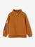 Sports Sweatshirt with Zip on the Neckline & Basketball on Sleeve for Boys anthracite+hazel 