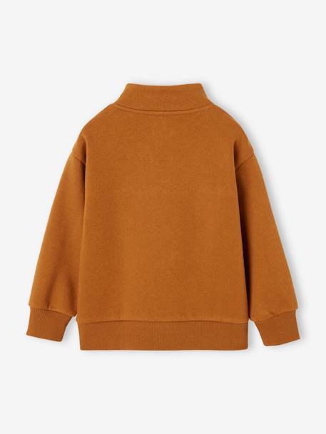 Sports Sweatshirt with Zip on the Neckline & Basketball on Sleeve for Boys anthracite+hazel 