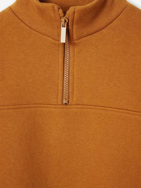 Sports Sweatshirt with Zip on the Neckline & Basketball on Sleeve for Boys anthracite+hazel 