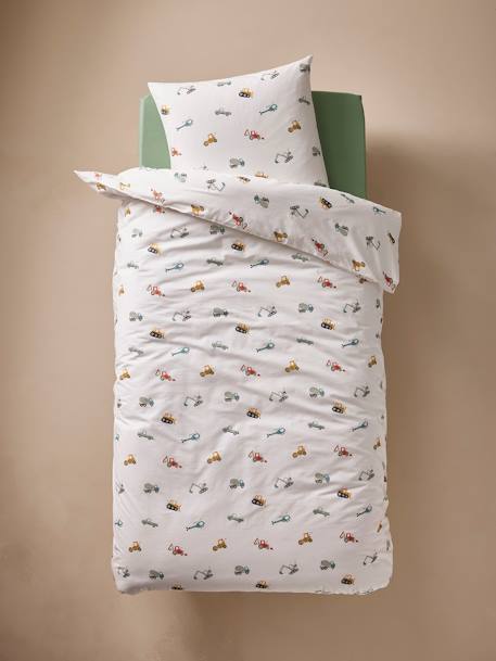 Essentials Duvet Cover + Pillowcase Set, Under Construction multicoloured 