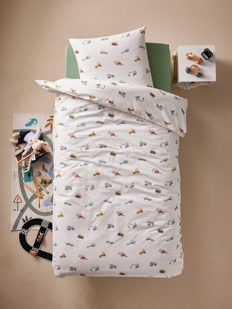 Essentials Duvet Cover + Pillowcase Set, Under Construction multicoloured 