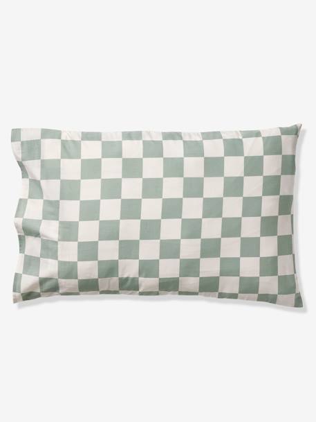 Duvet Cover + Pillowcase Set for Children chequered green 
