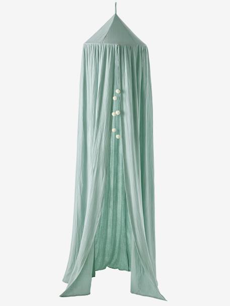 Bed Canopy in Cotton Gauze, EAU DE ROSE Theme cinnamon+Light Pink+sage green+sand beige 