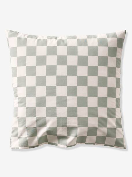 Duvet Cover + Pillowcase Set for Children chequered green 
