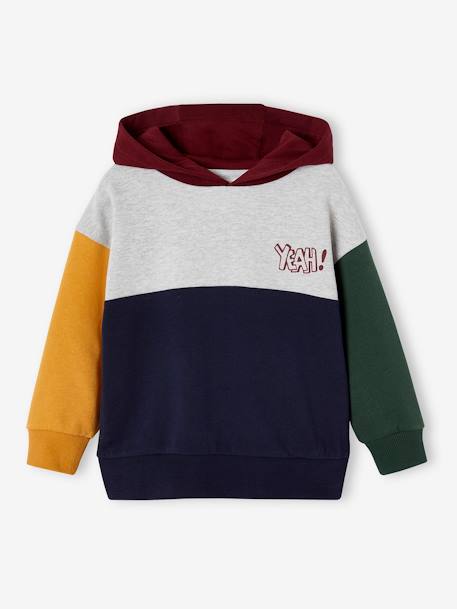 Colourblock Hoodie for Boys, Basics hazel+multicoloured 