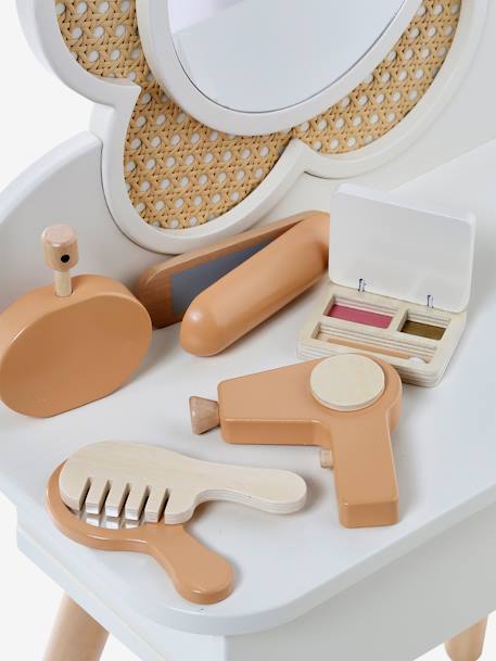 FSC®100% Straw Dressing Table + Accessories, in Certified Wood rose+white 