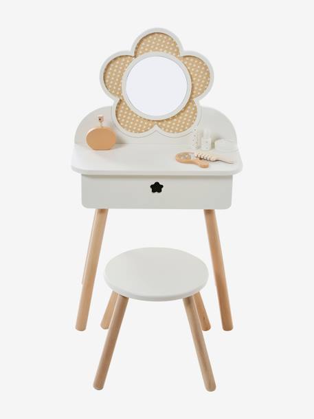 FSC®100% Straw Dressing Table + Accessories, in Certified Wood rose+white 