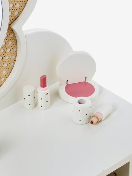 FSC®100% Straw Dressing Table + Accessories, in Certified Wood rose+white 