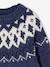 Jacquard Knit Jumper, Round Neckline, for Boys green+slate blue 