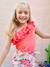 Top with Asymmetrical Frill for Girls coral+ecru+sage green 
