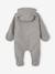 Hooded Pramsuit in Woollen-Like Fabric, Asymmetric Fastening, for Babies marl grey 