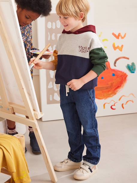 Colourblock Hoodie for Boys, Basics hazel+multicoloured 