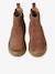 Leather Chelsea Boots with Elastic & Zip for Girls beige+camel+navy blue 