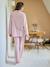 2-Piece Pyjamas in Striped Flannel & Hearts Motifs nude pink 