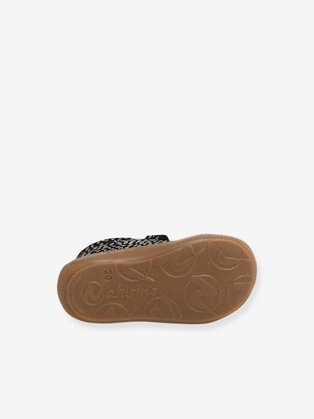 NATURINO® suede pony print baby shoes black+brown+pale pink 