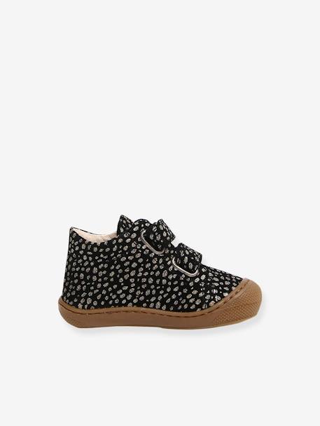 NATURINO® suede pony print baby shoes black+brown+pale pink 