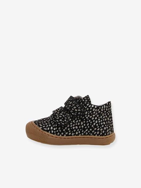 NATURINO® suede pony print baby shoes black+brown+pale pink 