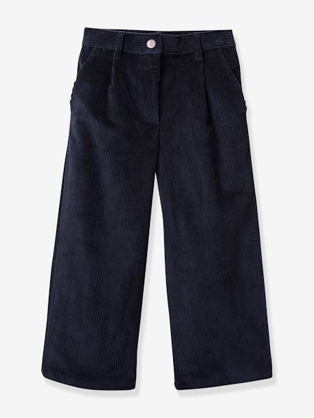 CYRILLUS wide-leg trousers beige+navy blue+raspberry pink 