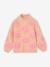 Polo Neck Jumper in Fuzzy Knit with Maxi Motifs for Girls grey green+rose 