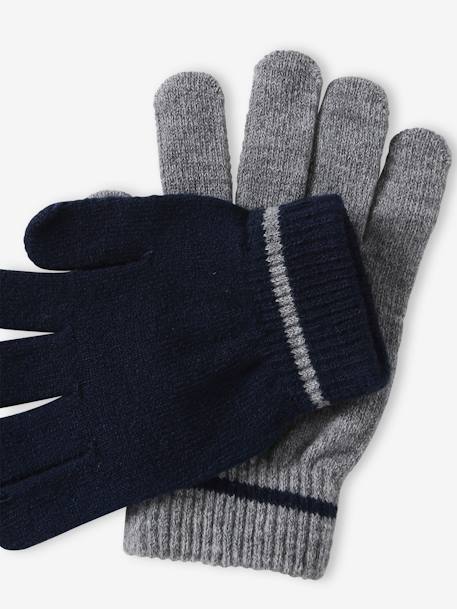 Pack of 2 Pairs of Magic Gloves, for Boys marl grey 